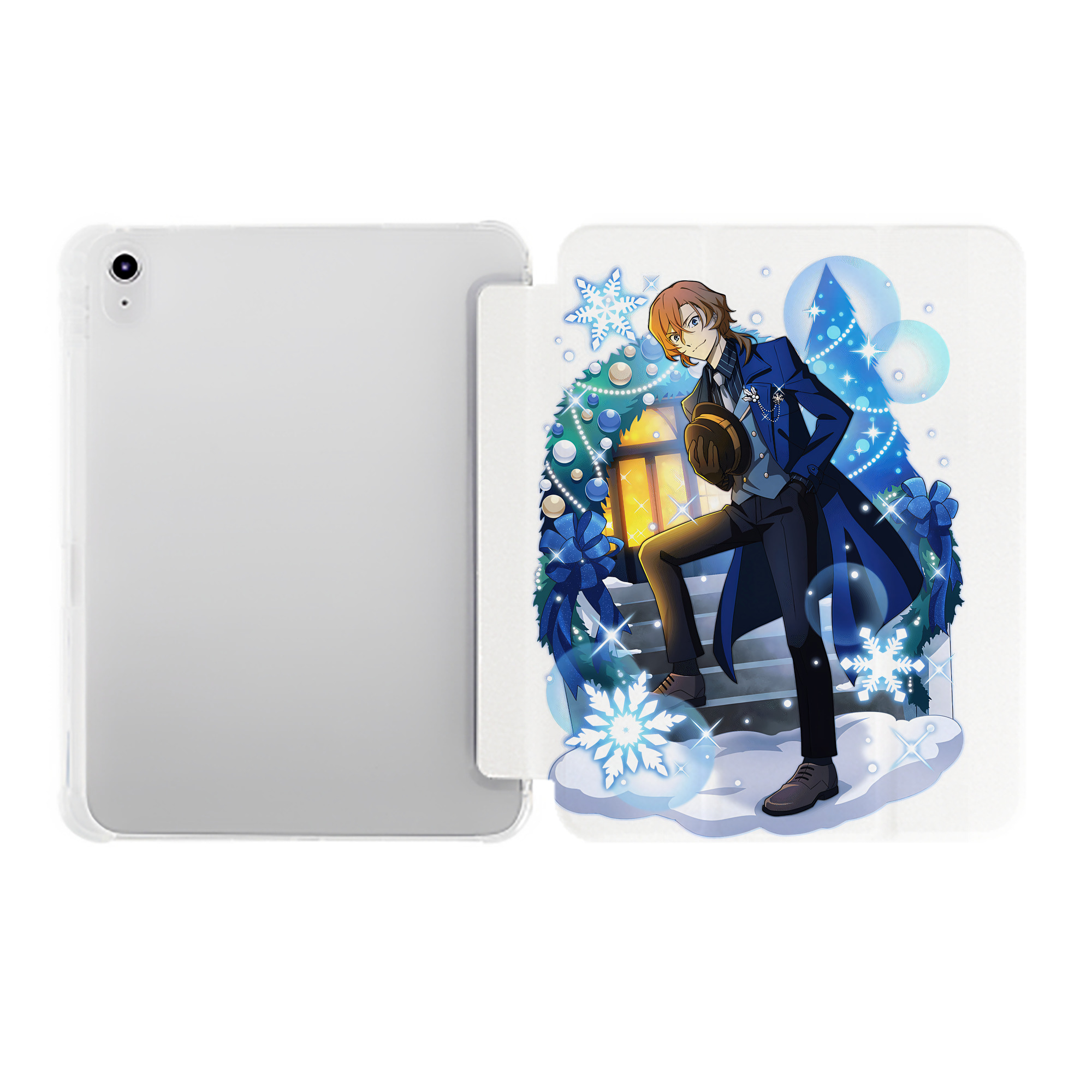 （画像用） 文豪ストレイドッグス Bungo Stray Dogs IPad ケース ペン収納付き 三つ折りスタンド PUレザー×シリコン 対応機種9.5/10.5/10.9インチ